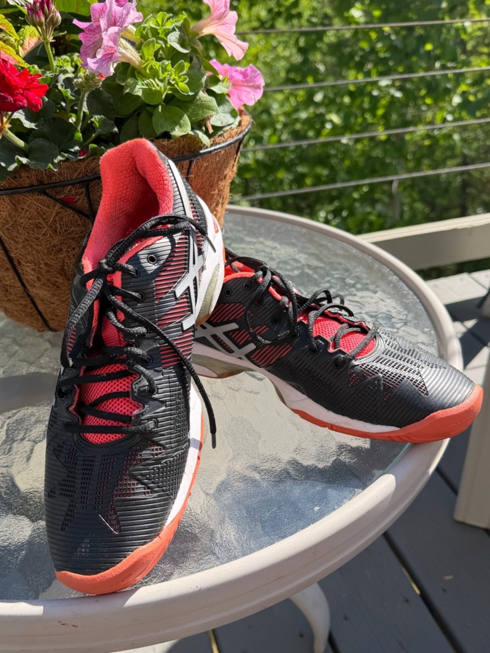 ASICS Gel Solution Speed 3 Red Black Silver Tennis Running Pickleball Shoe 8.5 - Picture 2 of 14